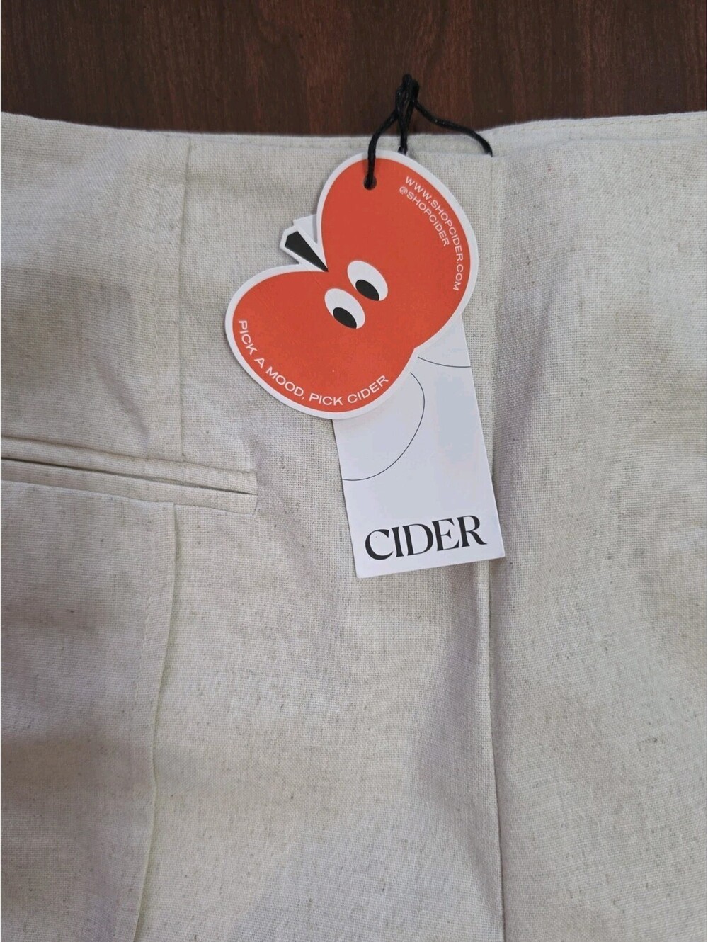 NWT Cider Beige Linen Blend Wide Leg Pants Womens Small High Rise Quiet Luxury - Picture 4 of 9